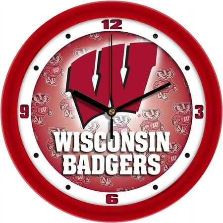 Wisconsin Badgers 11.5'' Suntime Premium Glass Face Dimension Wall Clock