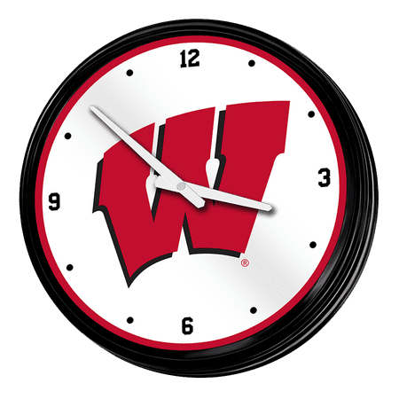 Wisconsin Badgers: Retro Lighted Wall Clock