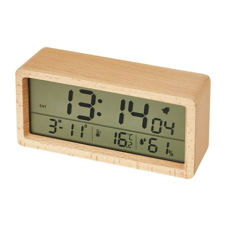 Wooden Digital Battery Operated Alarm Clocks for Bedrooms, Beside, Table, Desk