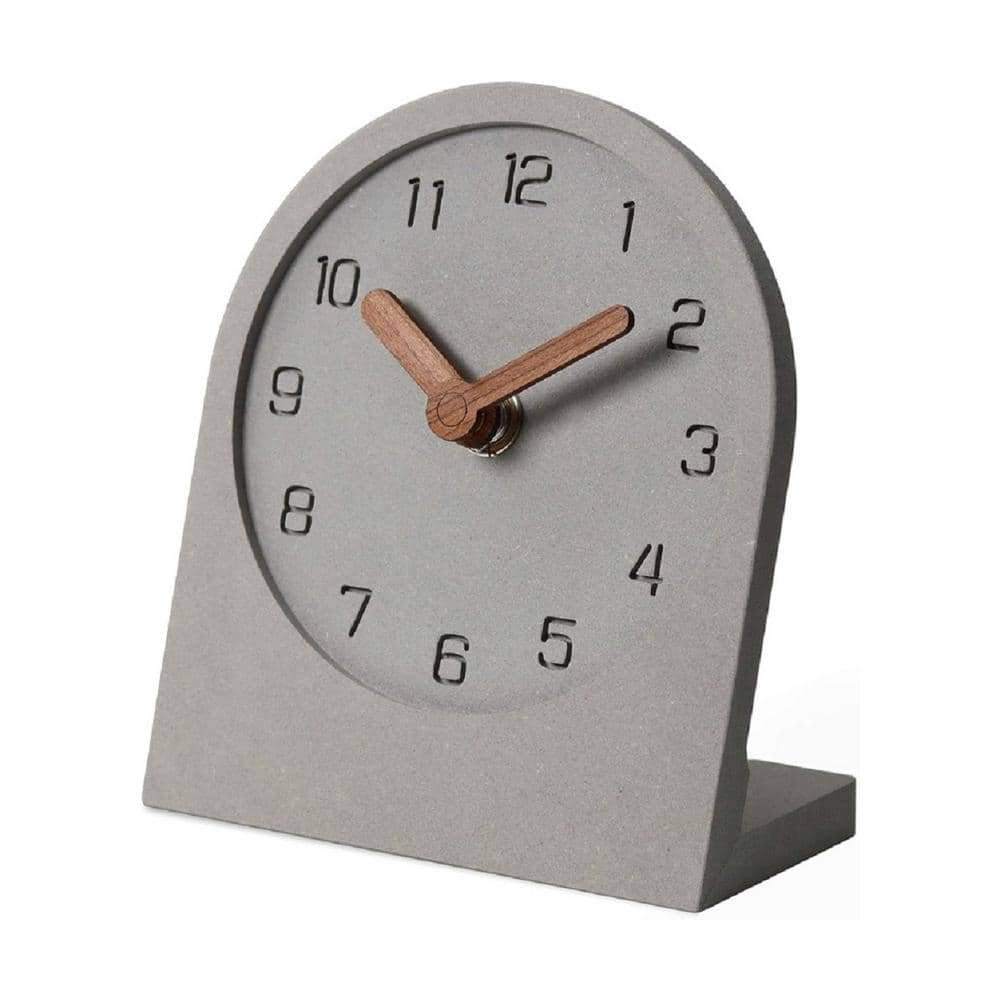 Wooden Silent Non-Ticking Battery Operated Decorative Small Mini Analog Modern Shelf Desk...