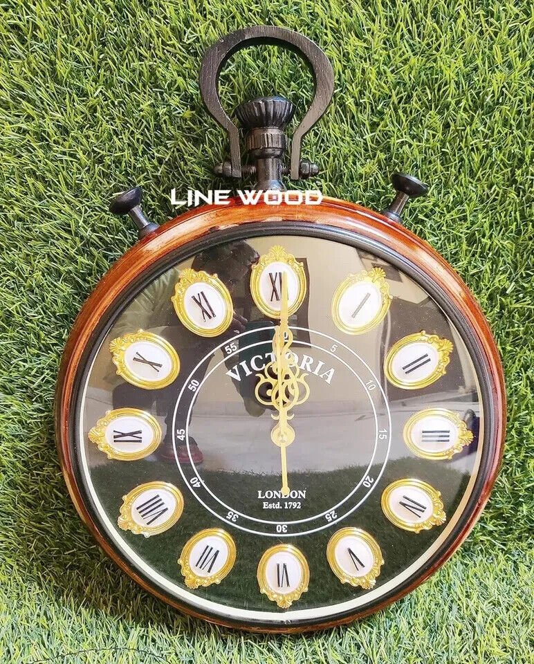 Wooden Wall Clock Handmade Clock Vintage Style Art Unique Home & Office Decor