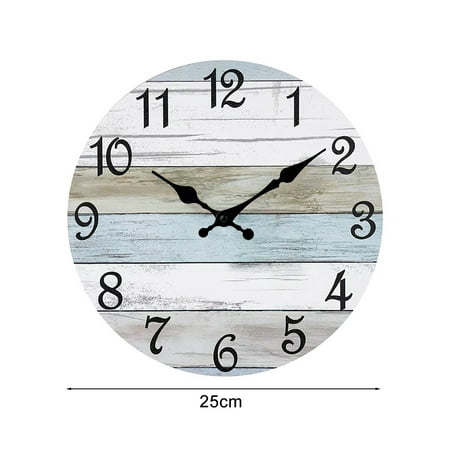 Wooden Wall Clock Rustic Farmhouse Decor Easy Installation Silent Non-ticking Large Numerals Perfect for Kitchen Living Room Bathroom