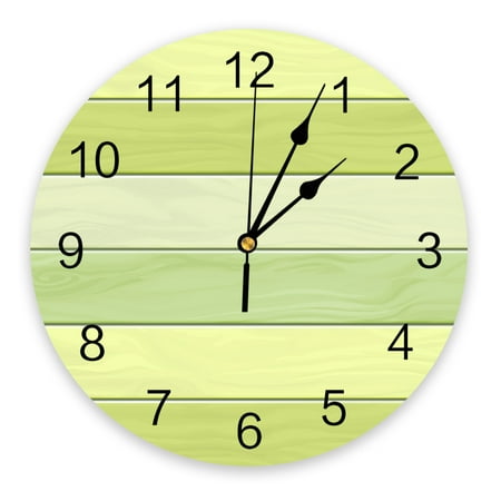 Wood Grain Candy Green Clock Living Room Home r Large Round Wall Clock Mute Quartz Table Clock Bedroom ration Wall Watch