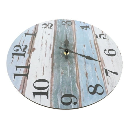 Wood Grain Wall Clock Antique Clocks Decor Vintage Kitchen Watch European Style Mute Decorate