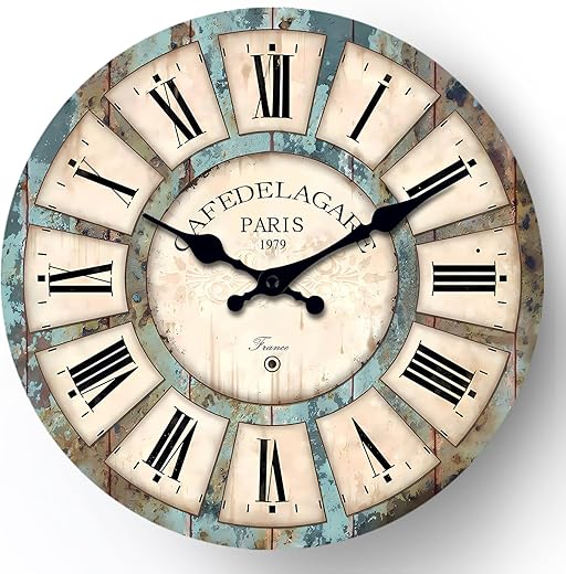 Wood Wall-Clock for Bedroom - Kitchen Clocks Wall Battery Operated 12 Inch - Analog Rustic Wall Clock Farmhouse Clocks for Walls (No Solid Wood, It is with MDF Material)