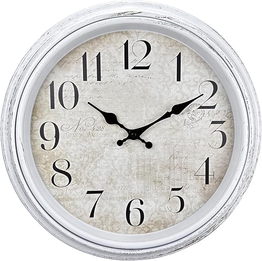 WOOPHEN Retro Wall Clock, Battery Operated 16