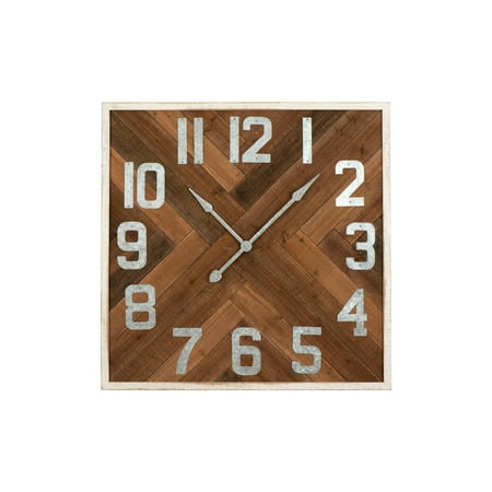 Woven Paths 36 Square Stained Wood Wall Clock