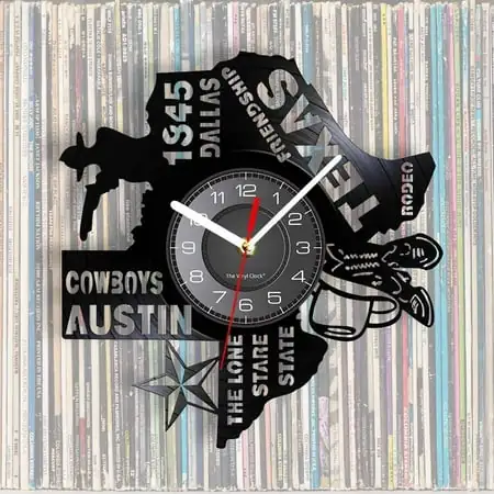 WSBDENLK Vinyl Record Wall Clock London Uk Retro Nostalgic Styling Wall Clock Wall Clocks Battery Operated Decorative Wall Clocks