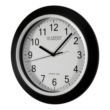 WT-3102B La Crosse Technology 10 Atomic Wall Clock - Black NIB (Internet Box)