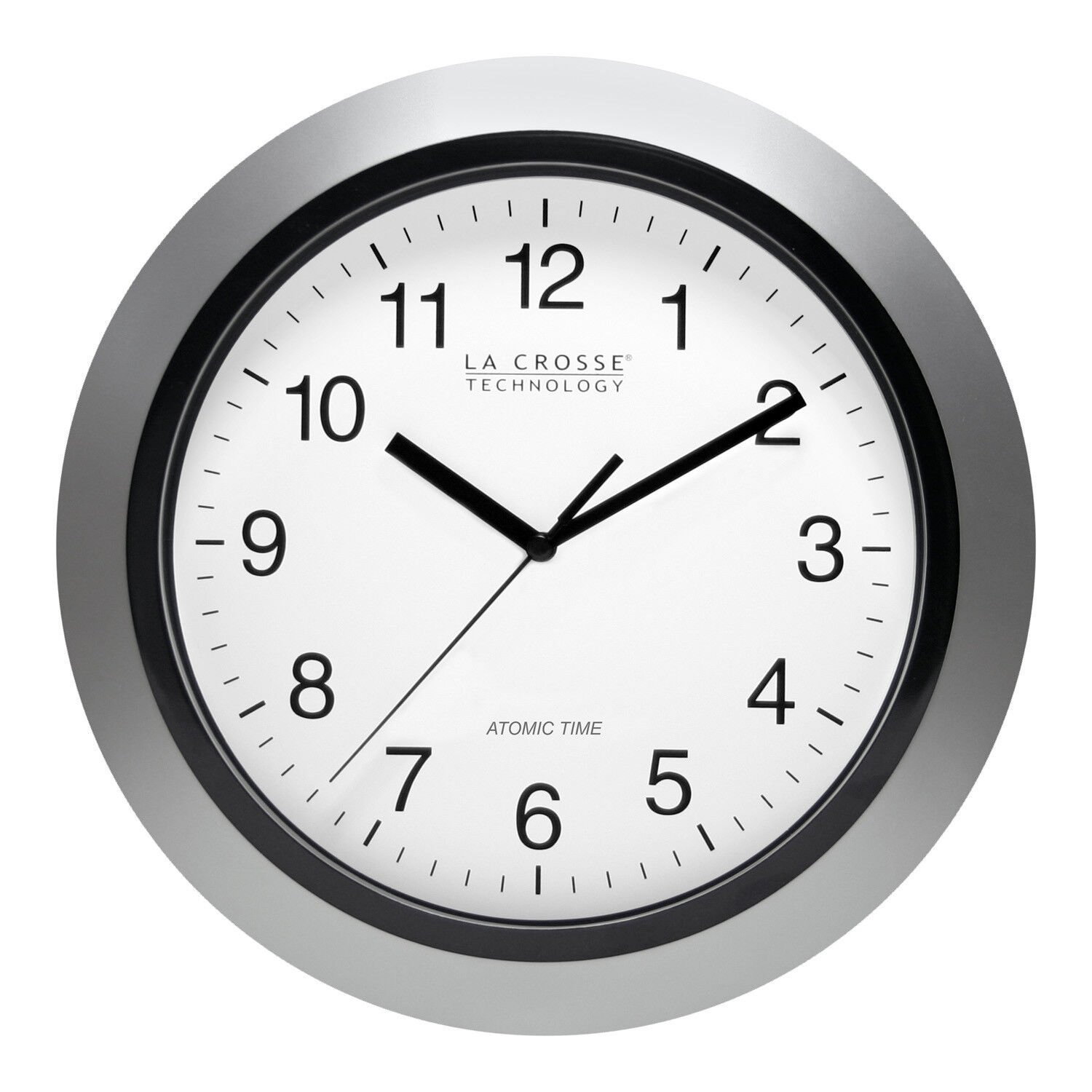 WT-3129S La Crosse Technology 12" Atomic Analog Wall Clock - Silver Open Box