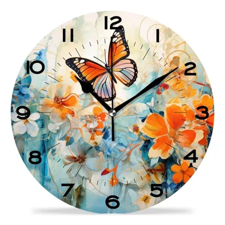 XIAGEANA 12 Inch Wall Clock Silent Non-Ticking Bird On The Tree Branch Picture