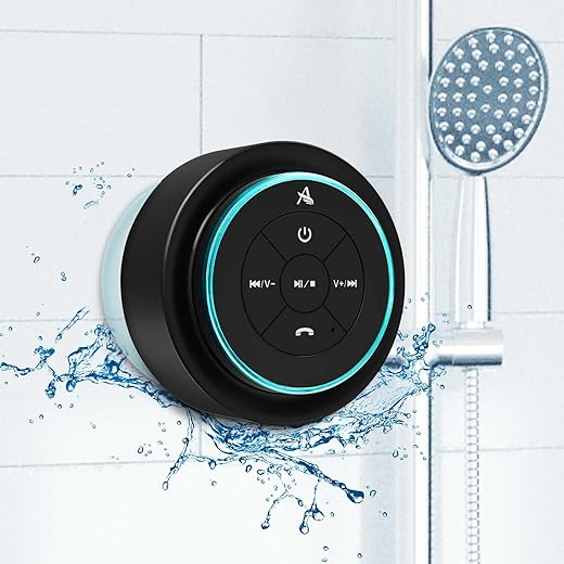 XLeader, Upgraded, Shower Speaker, Certified IPX7 Waterproof Bluetooth Wireless Speaker, Electronics Gifts for Girls Boys Men Women Kids, 5W Mini Portable Speaker with Suction Cup and Mic for Bathroom