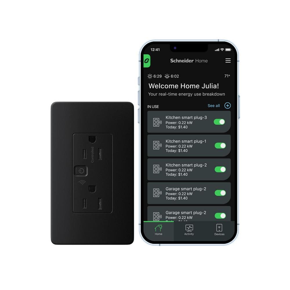 X Series 15 Amp 125-Volt Tamper Resistant Indoor Matter Smart Wi-Fi Energy...