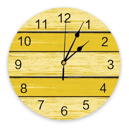 Yellow Retro Wood Grain Bedroom Wall Clock Large Modern Kitchen Dinning Round Wall Clocks Watches Living Room Watch Home r