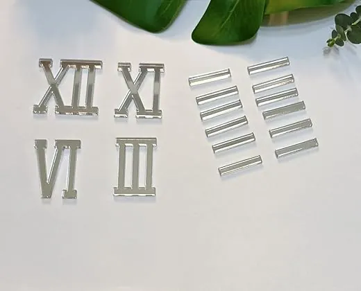 Yuxuanish Acrylic material Roman numerals for clock (Silver Mirror)