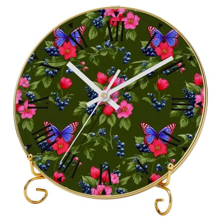 YZUOUZY Wall Decor Living Room,Outdoor Clock,Tempered Glass Wall Clocks,Beautiful Bouquets Dahlia Primrose