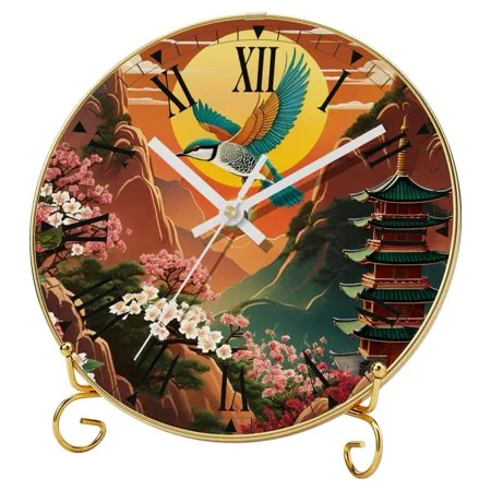 YZUOUZY Wall Decor,Wall Clock,Clocks for Living Room,Tempered Glass,Maple Leaves Ginkgo Eucalyptus Leaves