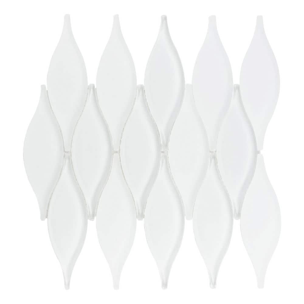 Zeille Ice White 5 in. x 6.5 in. Unique Shape Glossy Smooth...