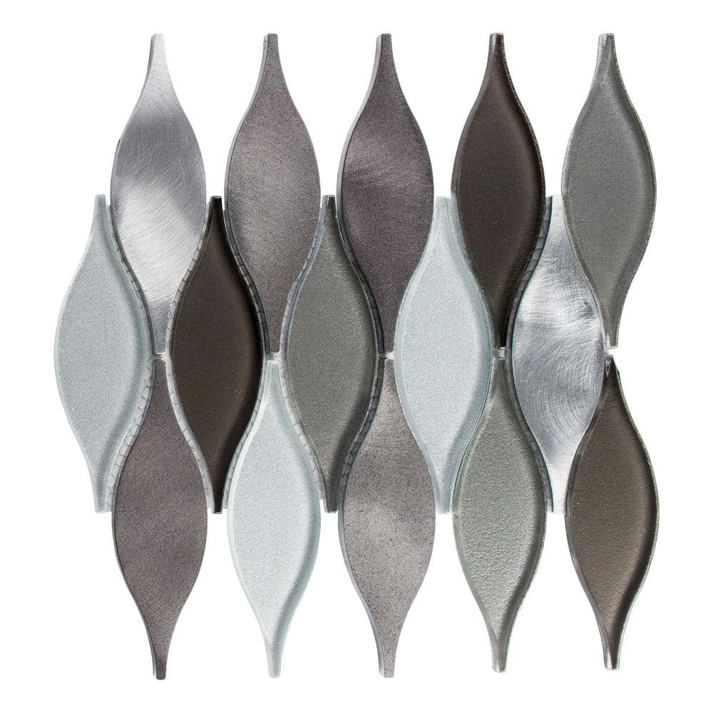 Zeille Tipper Black/Silver 5 in. x 6.5 in. Unique Shape Smooth Glass/Aluminum...