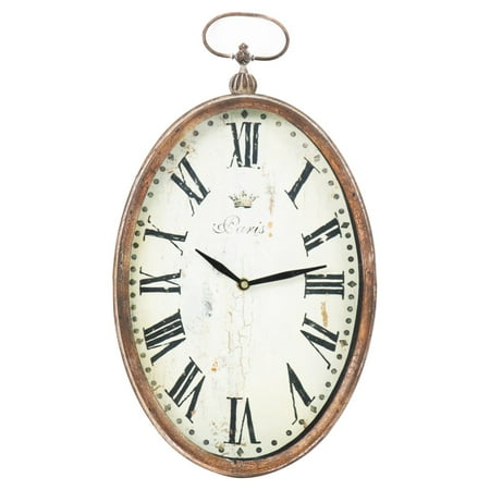 Zentique 9 in. Paris Oval Wall Clock