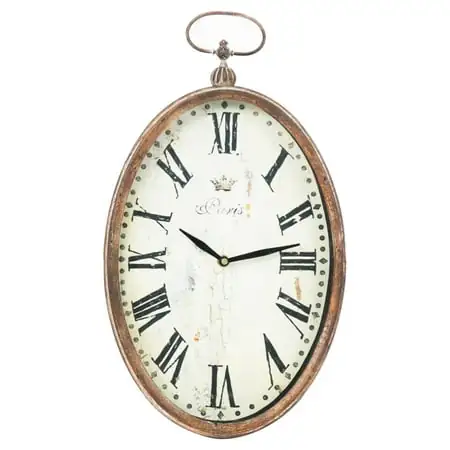 Zentique 9 in. Paris Oval Wall Clock