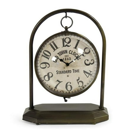 Zentique PC082 9.25 x 12 x 6 in. Iron Clock, Bronze