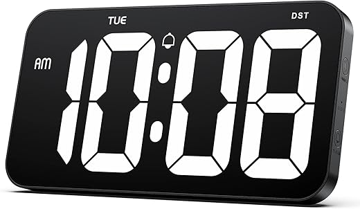 Zgrmbo 11 Digital Wall Clock with 4 Huge Clear Digits - Digital Clock for Wall with Auto-Dimming, Week, Support Standard/Military Time Format, DST - A Clock for Living Room, Classroom