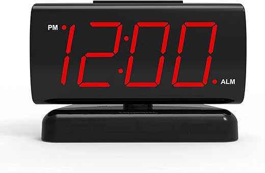 ZOOS Alarm Clock for Bedroom 5 Large LED Digital Clock for Seniors, Dimmable Simple Alarm Clocks for Bedrooms, Volume Adjustable/Snooze/Battery Backup/Swivel Base Gift for Kids Elderly Home Office