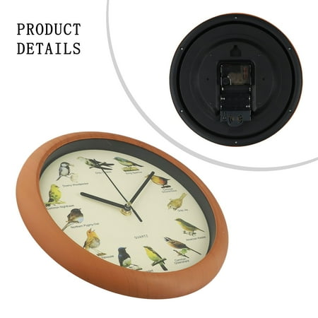 10Inch Quartz Singing Bird Wall Clock with Names Songs for Home Decoration