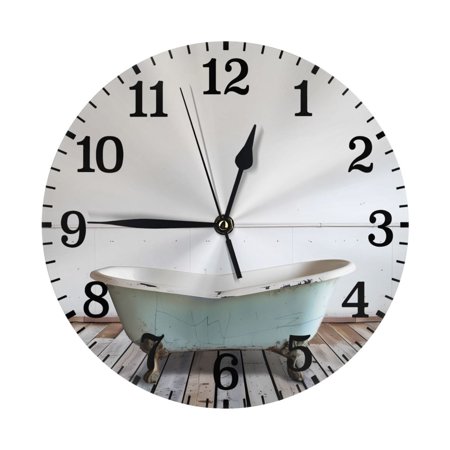 10 Inch Wall Clock Silent Non Ticking Battery Operated Creative Quiet Round Clock For Kitchen Bathroom Home Bedroom Office Living Room Kitchen Element