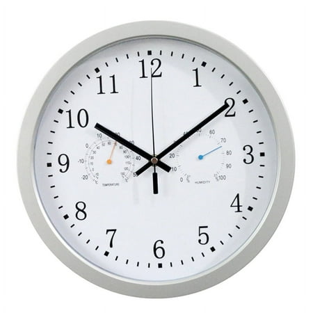 12Inch Clock Automatic Time Adjustment Scanning Radio Controlled Clock Temperature Hygrometer Wall Clock Quiet