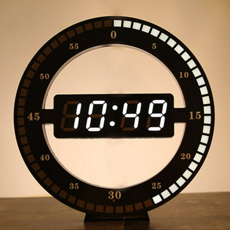 12'' LED Number Wall Clock Digital Large Round Ring Clock Electronic Clock USB