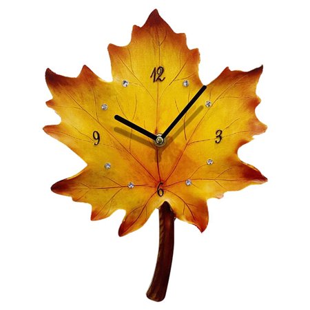 12 Modern Unique Leaves Wall Clock Bar Home Bathroom Living Room Decorative Maple Leaf