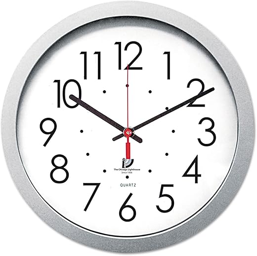 14.5 Silver Contemporary Commercial/Residential Quartz Movement Wall Clock