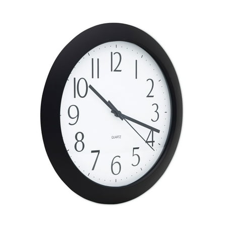 1PC Universal Whisper Quiet Clock, 12 Overall Diameter, Black Case, 1 AA (sold separately)