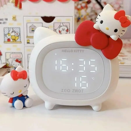 2024 NEW Sanrio Hello Kitty Smart Alarm Clock Bluetooth Audio for Students Only Bedroom Home Fashionable and Cute Animation Peripherals