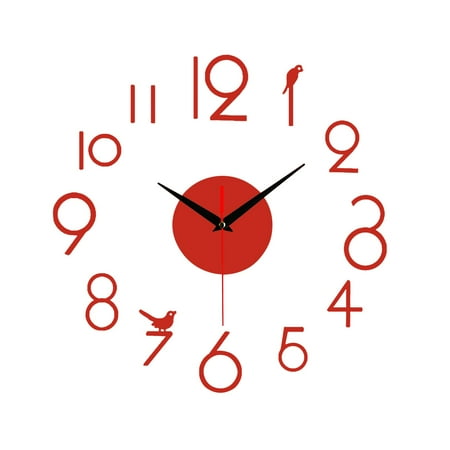 20 Inch Wall Clock Modern Design Round Style Number Acrylic Wall Clock Stickers For DIY Home Living Room Decors