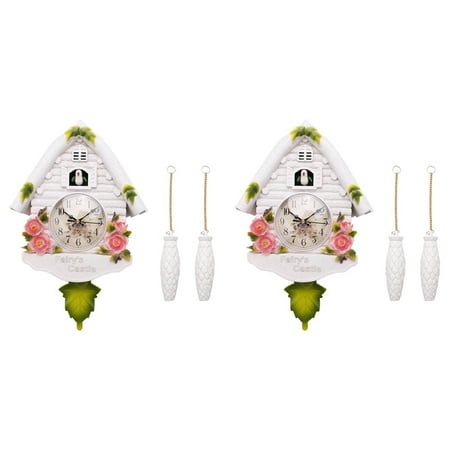 2X Cute Bird Wall Clock Alarm Clock Living Room Watch Brief Bedroom Decor Home Day Time Alarm Clocks A