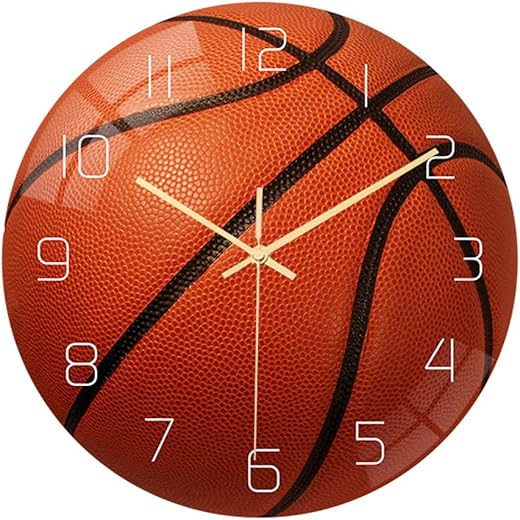 Back To School Supplies Basketball Football Soccer Golf Baseball Tennis Wall Clock Bedroom Livingroom Birthday Chritmas Gifts Present for Kids Son Boys Baby Child NBA Basketball MLB Fans (Basketball)