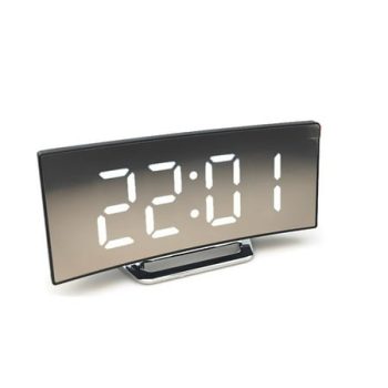 Baiulaoshu Clock Home Clock Creative Curved Electronic Clock Large Led Clock Silent Alarm Clock Rollback