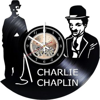 Charlie Chaplin Vinyl Record Wall Clock - Get Unique Bedroom or Living Room Wall Decor - Gift Ideas for him and her