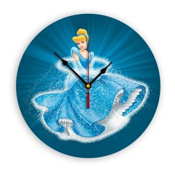 Cinderella Wall Clock, Clear Glass Dial, Silent and No Ticking Sound, Suitable for Bedroom, Office, School, Home and Living Room as a Gift or Decoration, Large Size 12 Inches