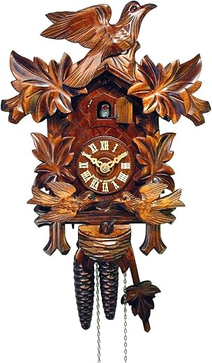 Cuckoo Clock Four Leaves, Feeding Birds, Nest 1.0074.01.C