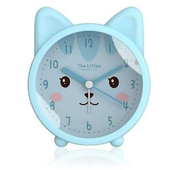 Cute Animal Alarm Clock For Kids, Non-ticking Cat/ Alarm Clock, Quiet Desk Alarm Clock With Backlig