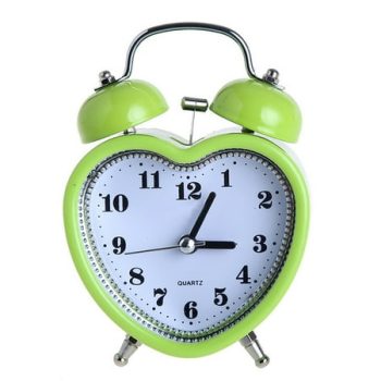 Double Bell Loud Analog Alarm Clock, Retro, Battery Powered, Quiet Sleep, Loud Wake Up, Bedside Alarm Clock for Heavy Sleepers - green