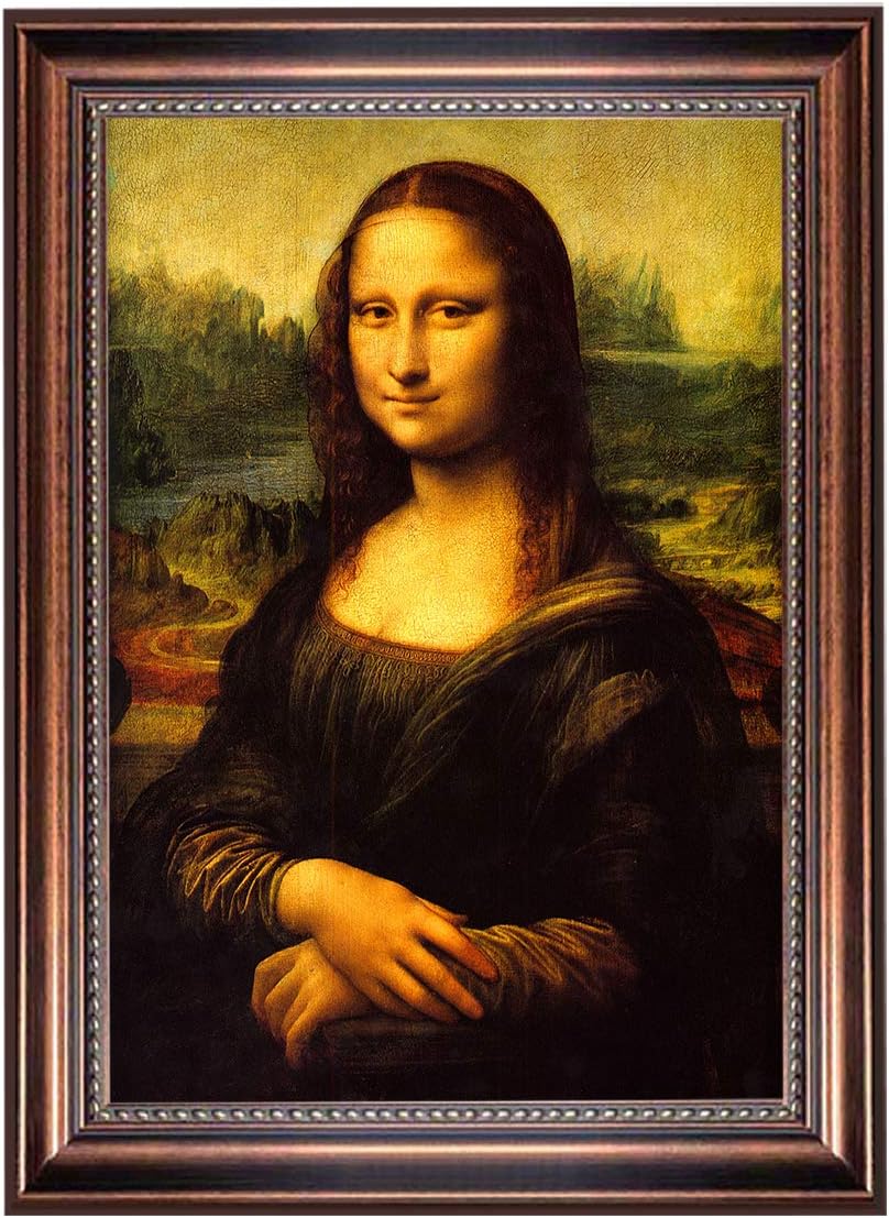 ELITEART- Mona Lisa by Leonardo Davinci Oil Painting Reproduction Giclee Wall Art Canvas Prints-Framed