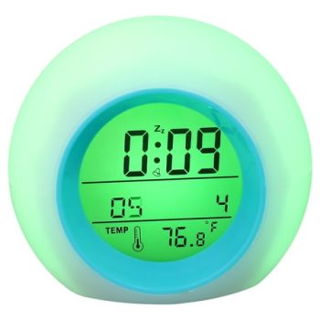 Hatch Silent Small Alarm Bedside Clock Child Travel Round Luminous Spherical Clocks Children's Childrens