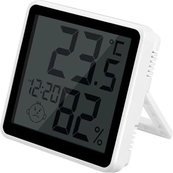 Indoor Thermometer Hygrometer Digital Thermo-Hygrometer and Alarm Clock Shower Room Clock Wall Clock (1)