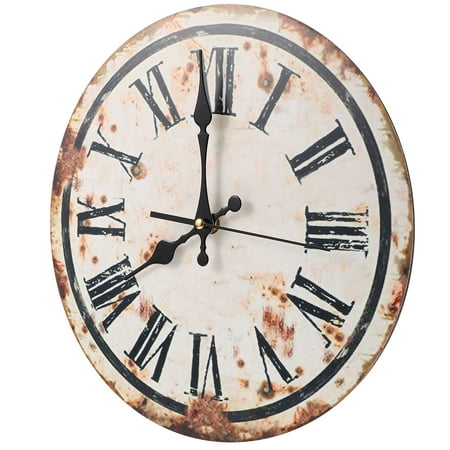 Industrial Style Wall Clock Non-Ticking Silent Clock Mute Wall Hanging Clock for Bedroom