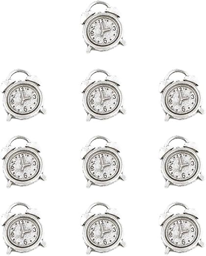 KOOBOOK 10Pcs Retro Alarm clock Charm Pendant Handbag Bag Decoration Pendant 13 * 18 mm Alarm Clock For DIY Earrings/Bracelet/Necklace